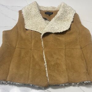 Talbots Camel Shearling Vest